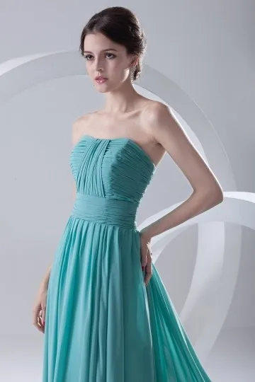 Robe turquoise chic bustier empire en mousseline pour demoiselle d honneur