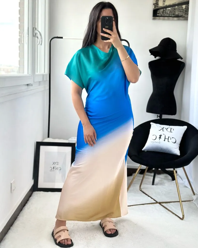 Robe Zalya tie and dye Bleu