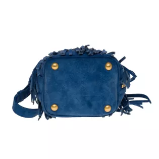 Sac bourse Autre  Saint Laurent Cuir effet daim  Marine