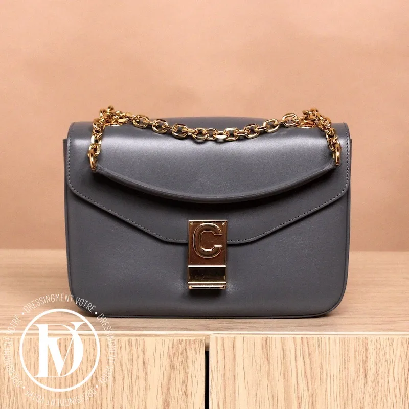 Sac C médium en cuir gris – Céline