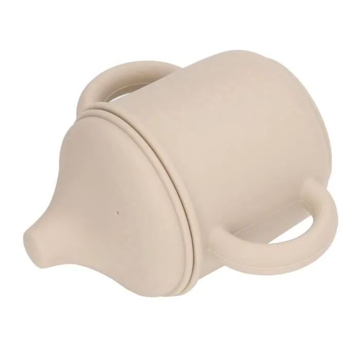 SALALIS Tasse anti-éclaboussures en silicone Gobelet anti-éclaboussures en silicone pour lave-vaisselle et table batterie Beige