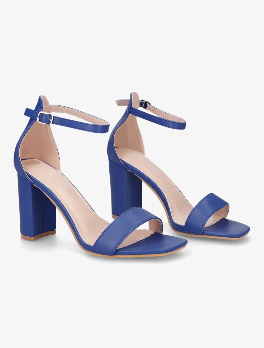 Sandales minimalistes à talon - Bleu électrique