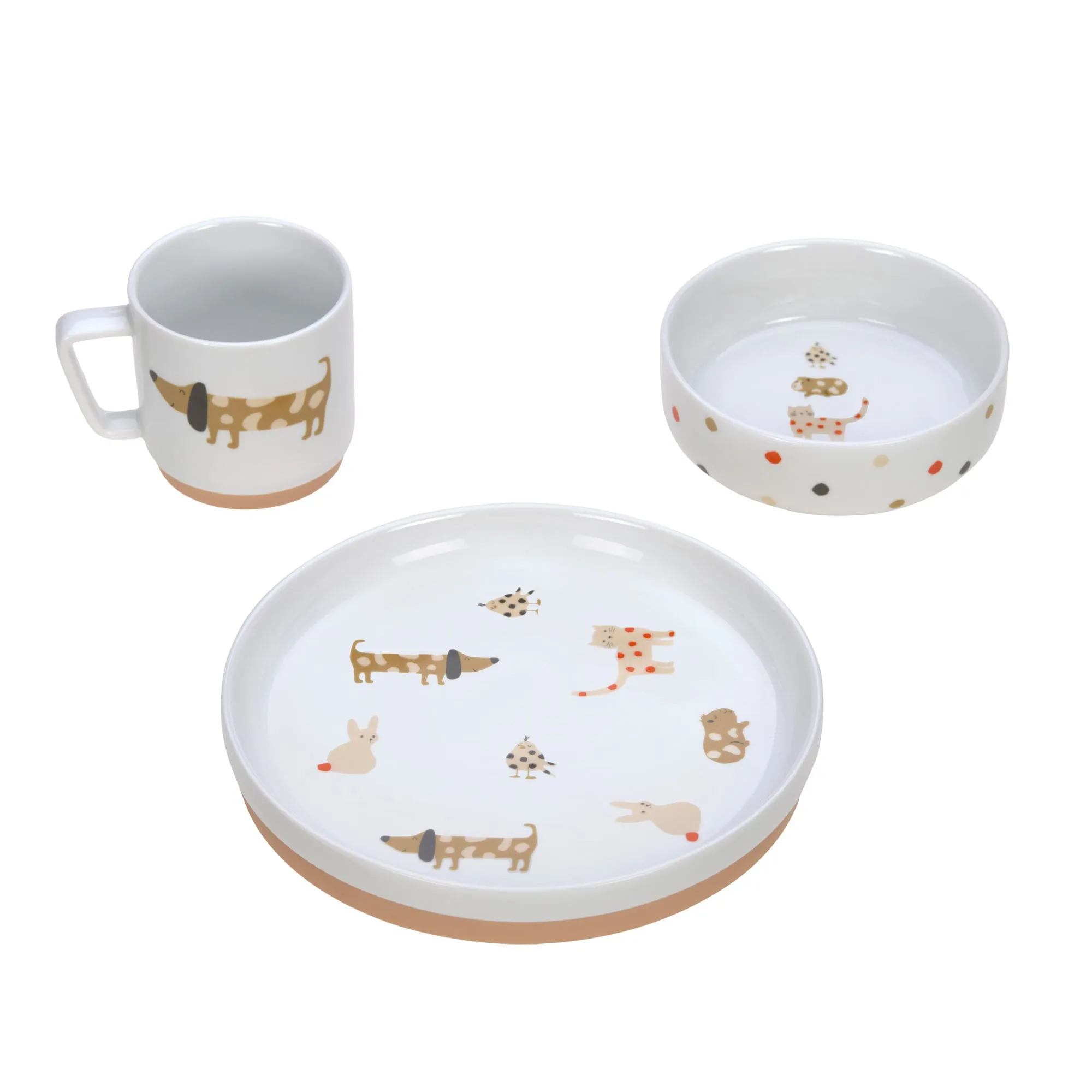 Set de vaisselle enfants en porcelaine, Little Mateys orange épicée | Lässig