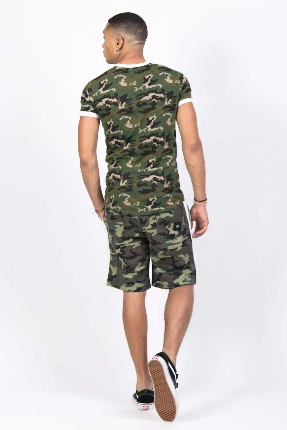 Short camouflage bandes vert