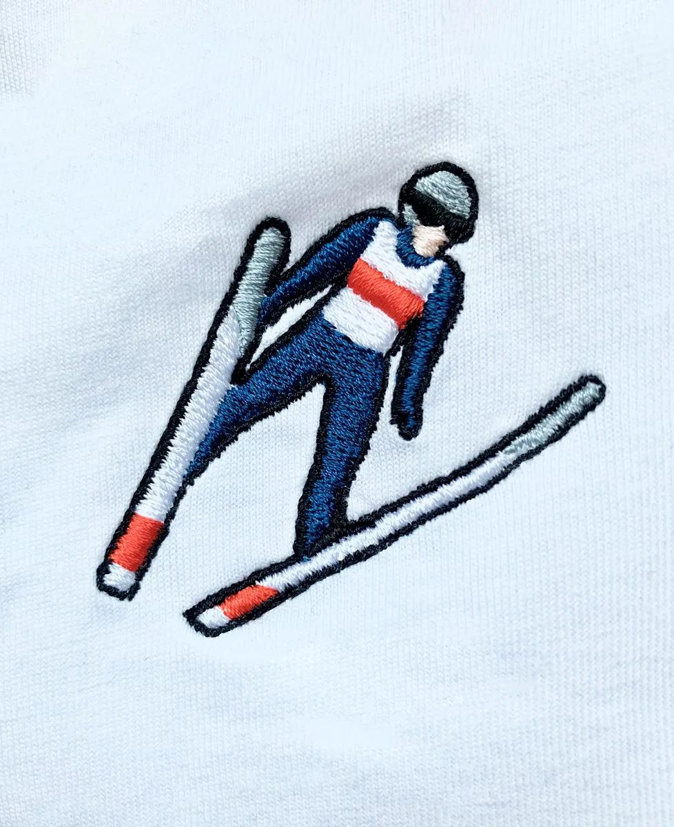 Sweatshirt homme Saut à ski (brodé)