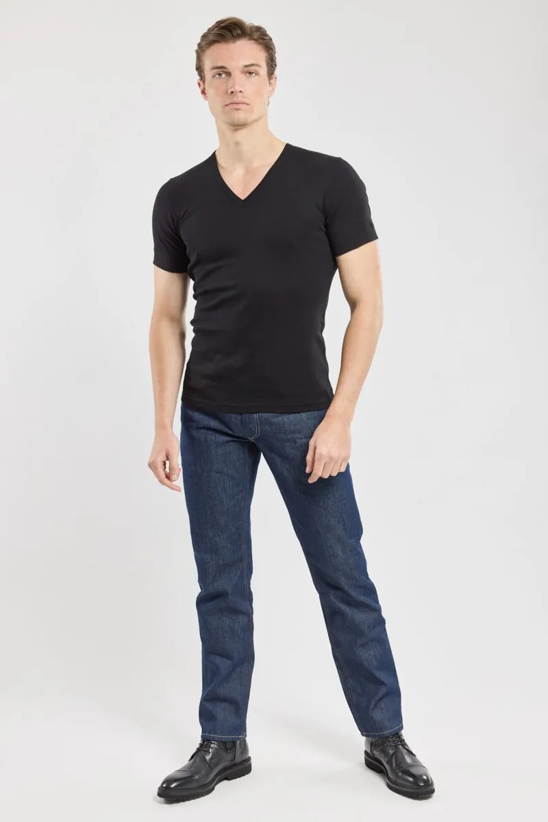 T-shirt col V - coton épais