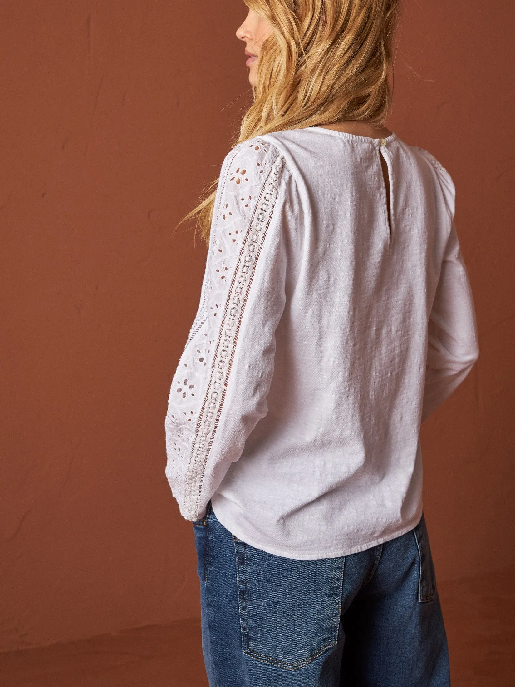 T-SHIRT COMBINÉ BRODÉ