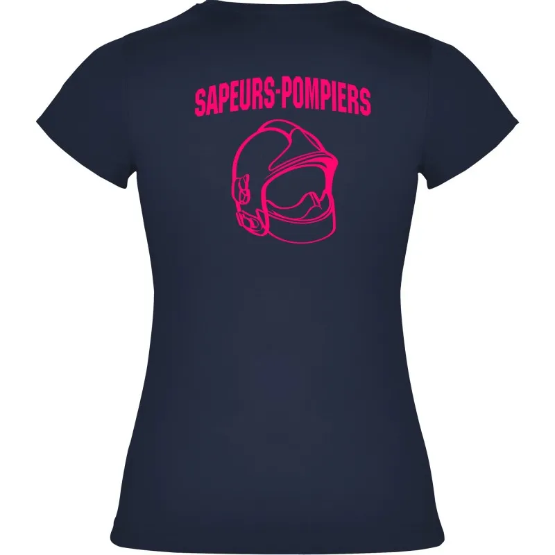 T-SHIRT FLUO FEMME MARINE PERSONNALISABLE COEUR
