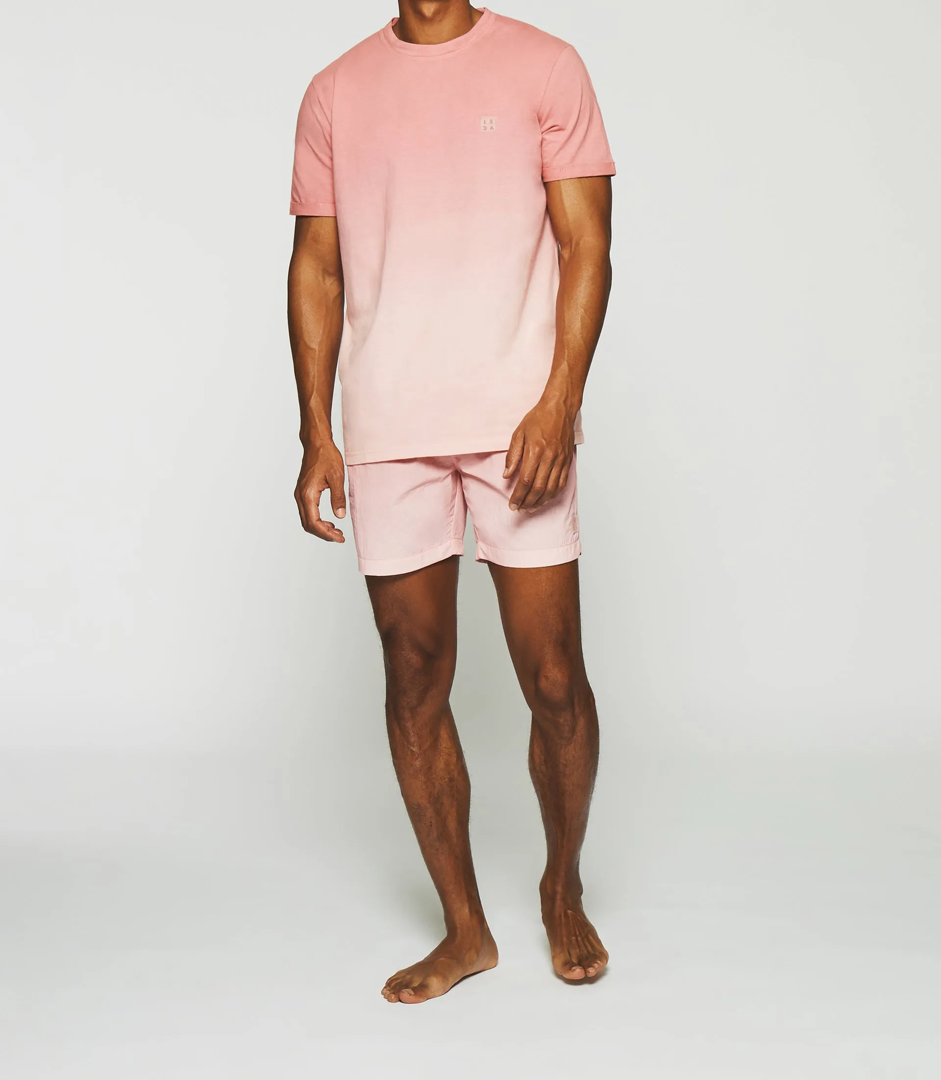 T-shirt à manches courtes dégradé dip dye rose GUYTO