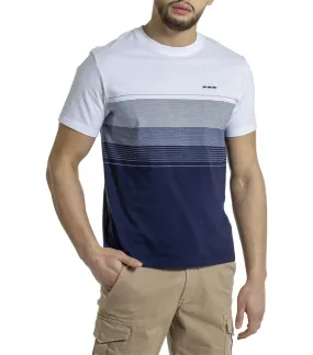 Tee-Shirt avec un col rond et logo iconique Mise Au Green en coton bleu marine