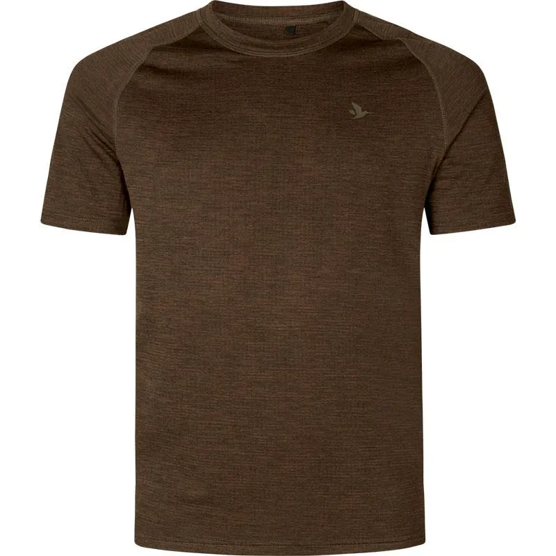 TEE SHIRT MANCHES COURTES HOMME SEELAND ACTIVE S/S - MARRON