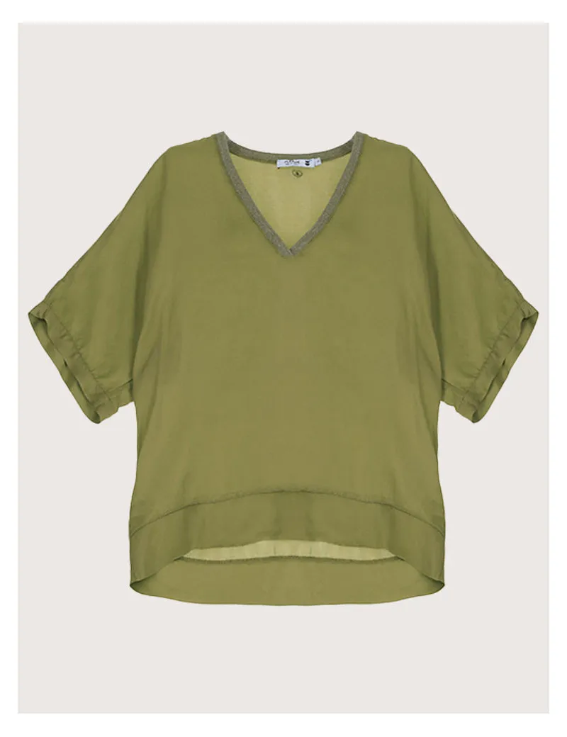 Top Manches 3/4 Viscose Vert