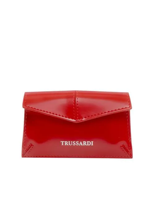 Trussardi Salis Porte-Cartes En Cuir Brillant Cerise - Achetez À Prix Outlet!