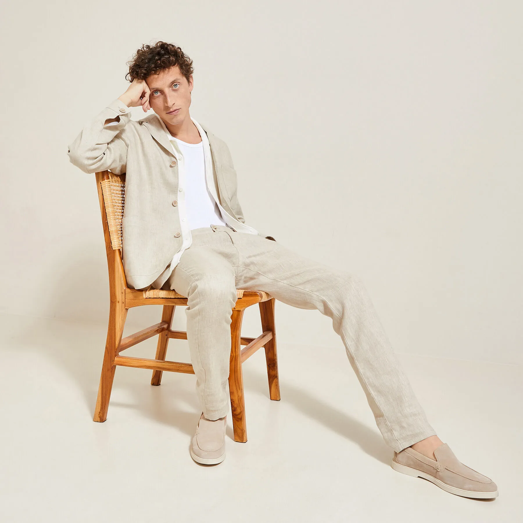 Veste en lin boutonnée Beige | Jules