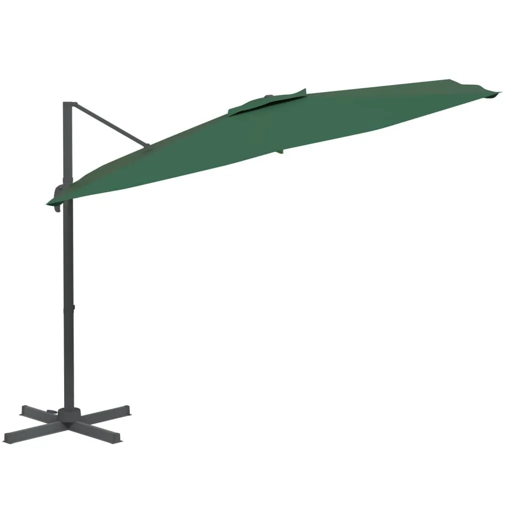 vidaXL Parasol cantilever à LED Vert 400x300 cm | vidaxl-fr